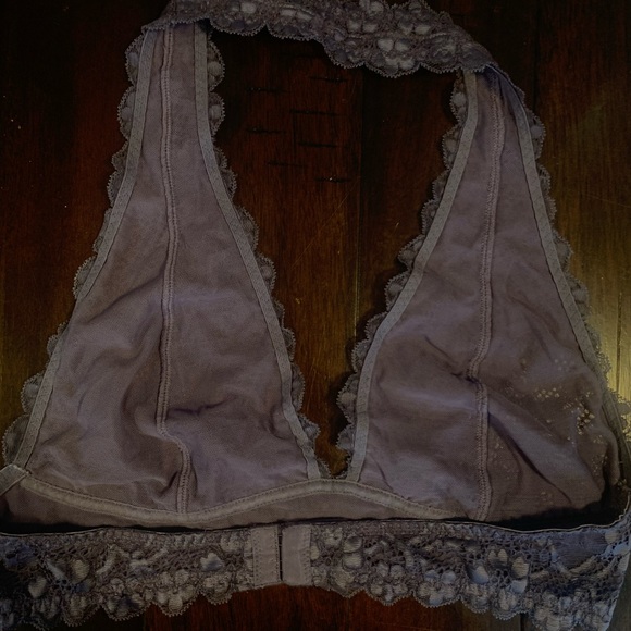 Free People Graphite Galloon Lace Halter Bralette - Picture 3 of 4